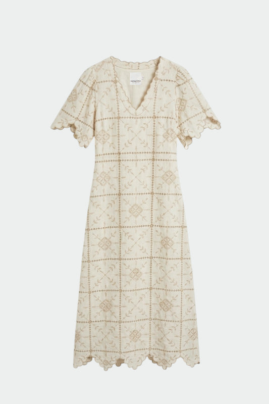 VESTIDO MIDI BORDADOS PERFORADOS 5