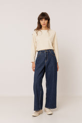 WIDE-LEG DENIM PANTS
