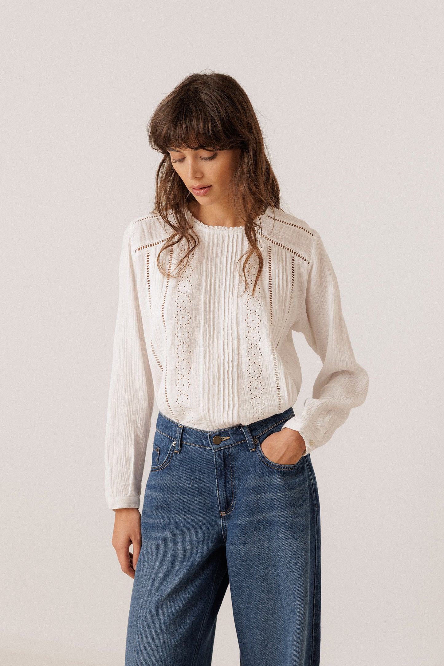 BLUSA ROMÁNTICA DOBLE GASA