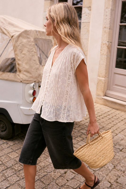 [CL] EMBROIDERED ROMANTIC TOP 1