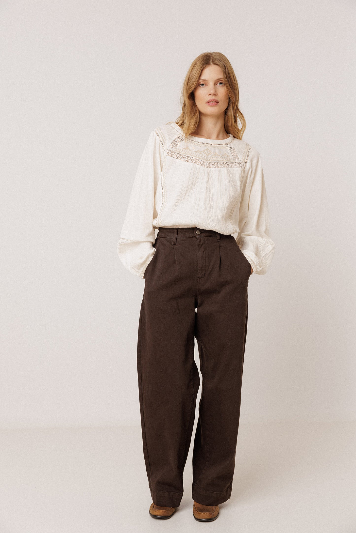 PANTALÓN  WIDE LEG ALGODÓN