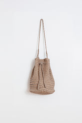 BRAIDED-LEATHER BUCKET BAG