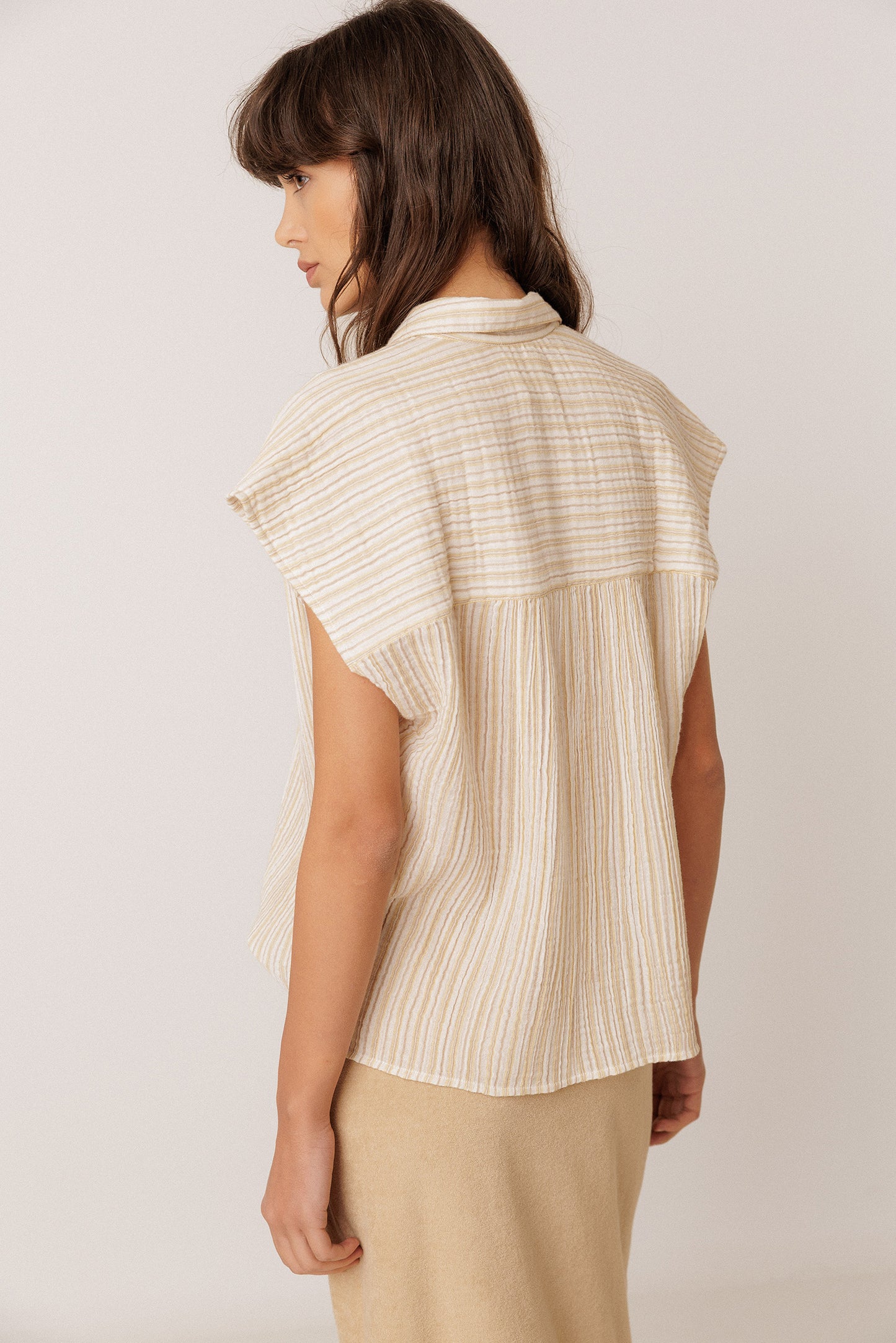BLUSA RAYAS DOBLE GASA