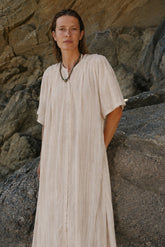 VESTIDO RAYAS DOBLE GASA