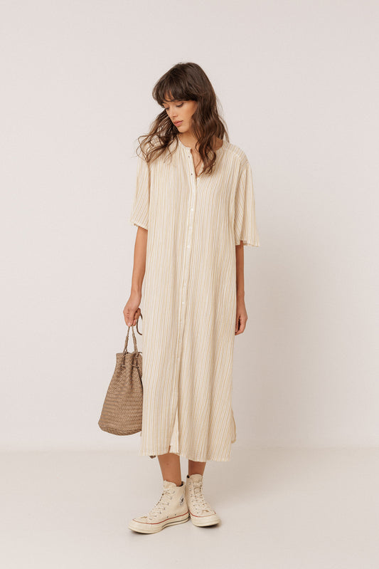 VESTIDO RAYAS DOBLE GASA 5