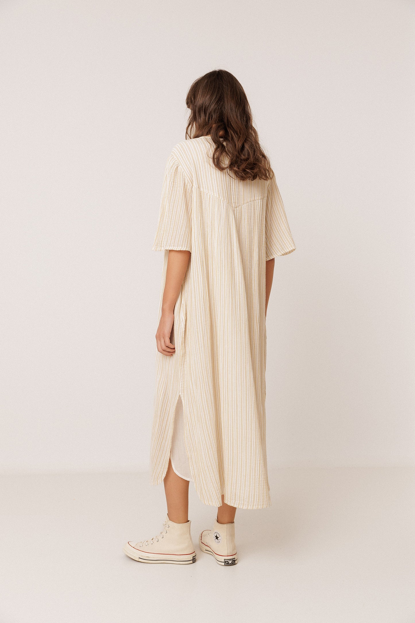 VESTIDO RAYAS DOBLE GASA