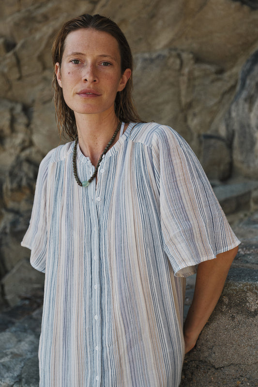 STRIPED DOUBLE-GAUZE DRESS 2