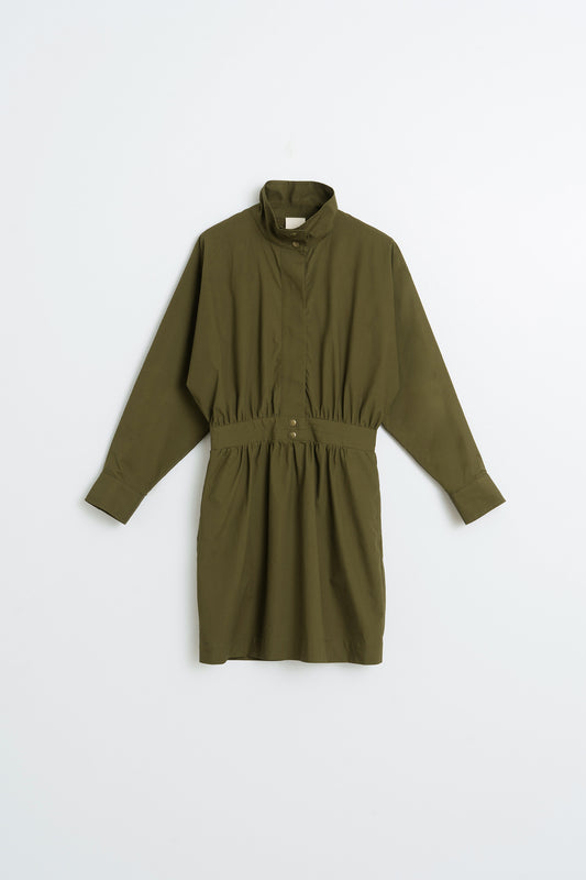 VESTIDO POPELÍN CUELLO ALTO 5