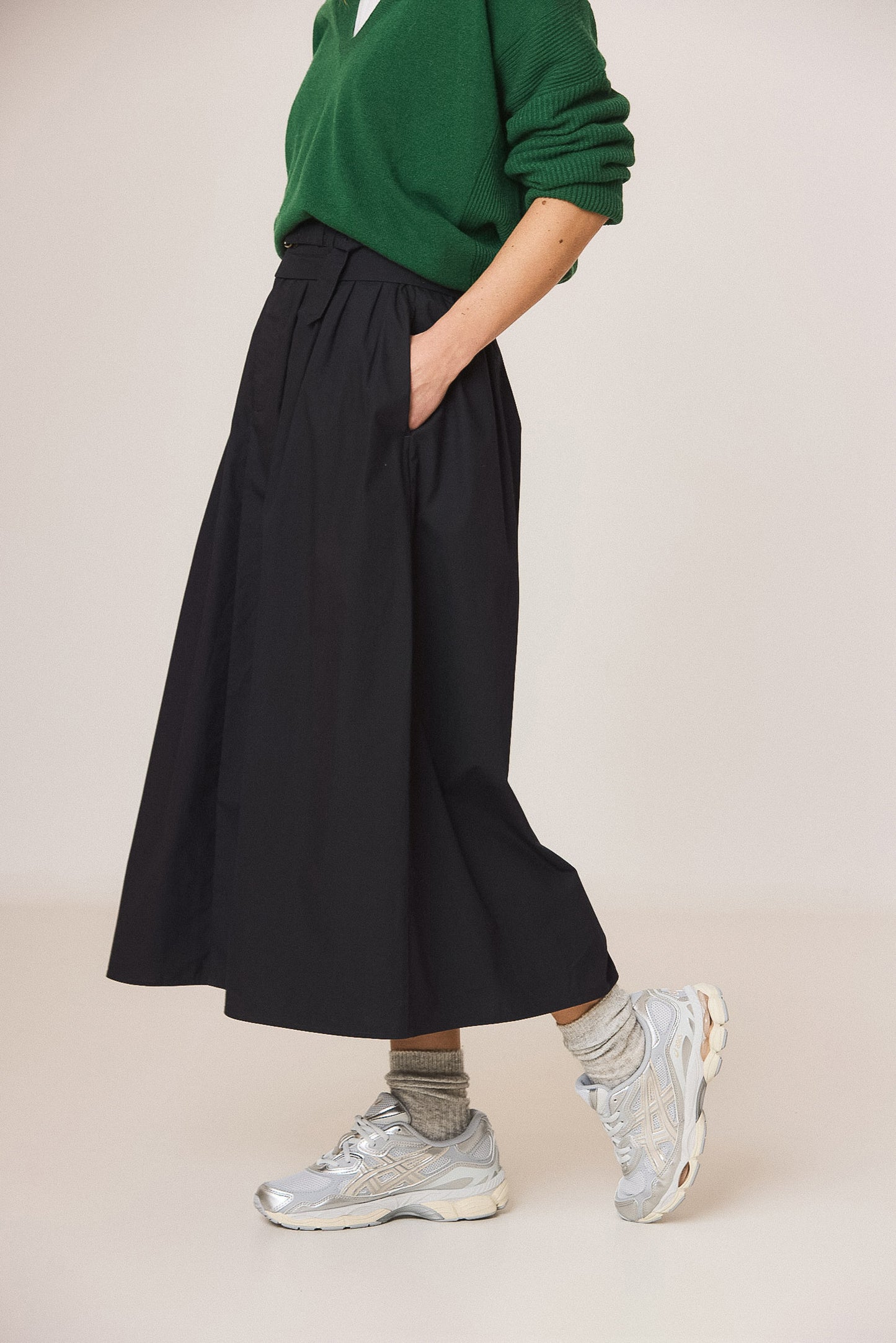 FALDA MIDI POPELÍN