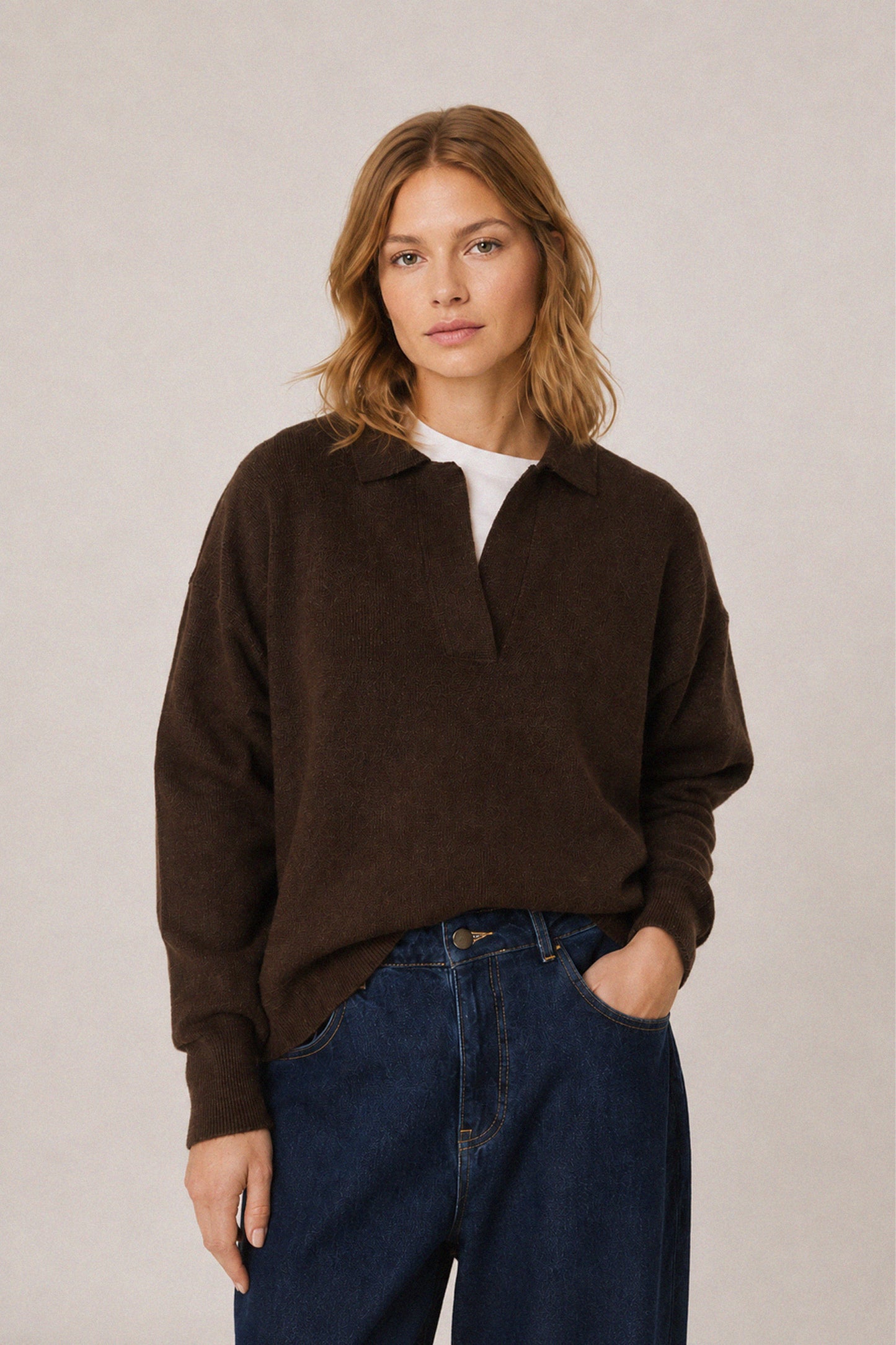 MARLED POLO SWEATER