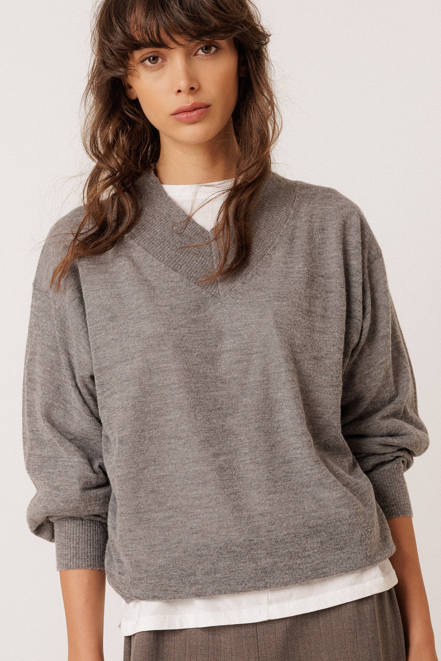 [CL] KNITTED SWEATER WITH ALPACA