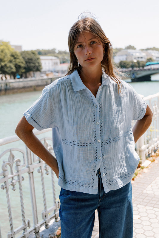 [CL] EMBROIDERED COMBINATION TEE 3