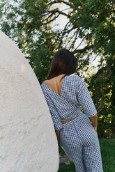 ELASTIC GINGHAM PANT