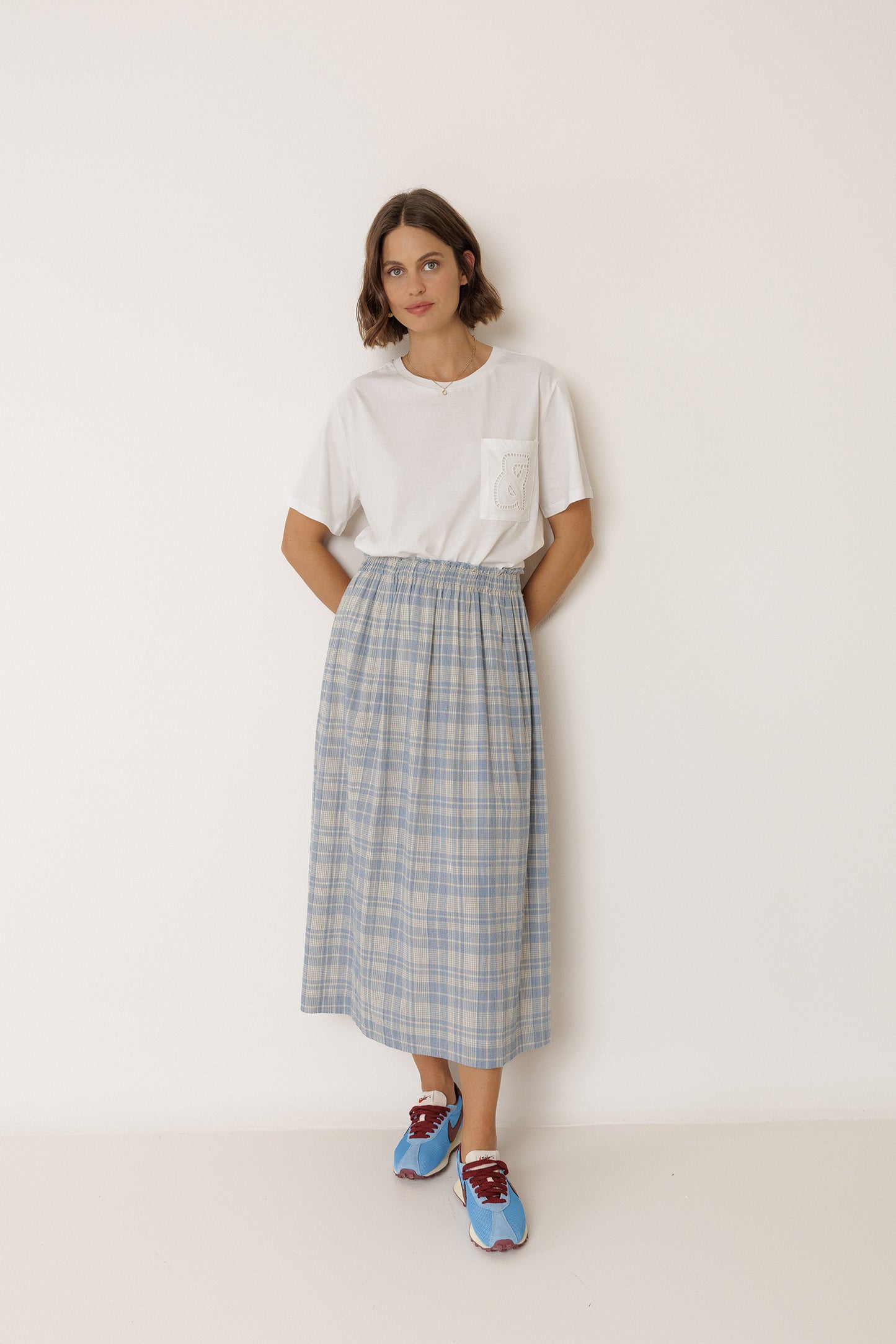 [CL] COTTON PLAID SKIRT