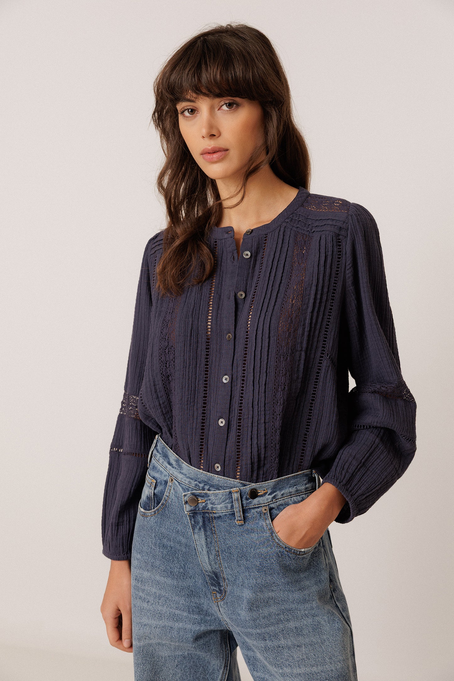 CAMISA ROMÁNTICA DOBLE GASA