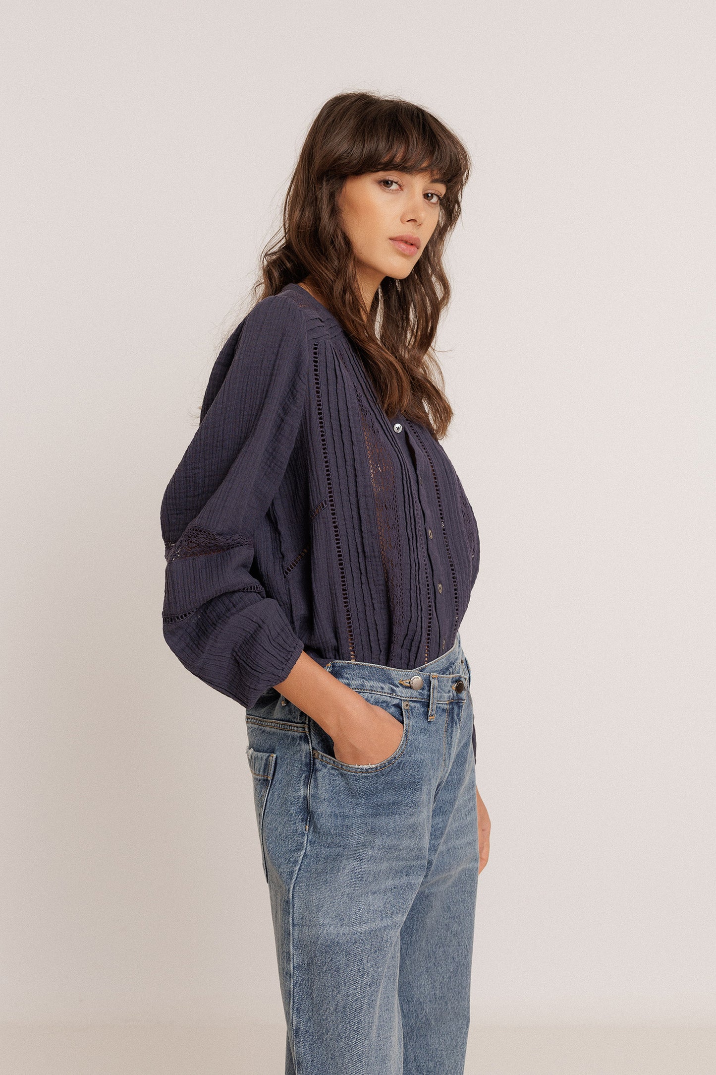 CAMISA ROMÁNTICA DOBLE GASA