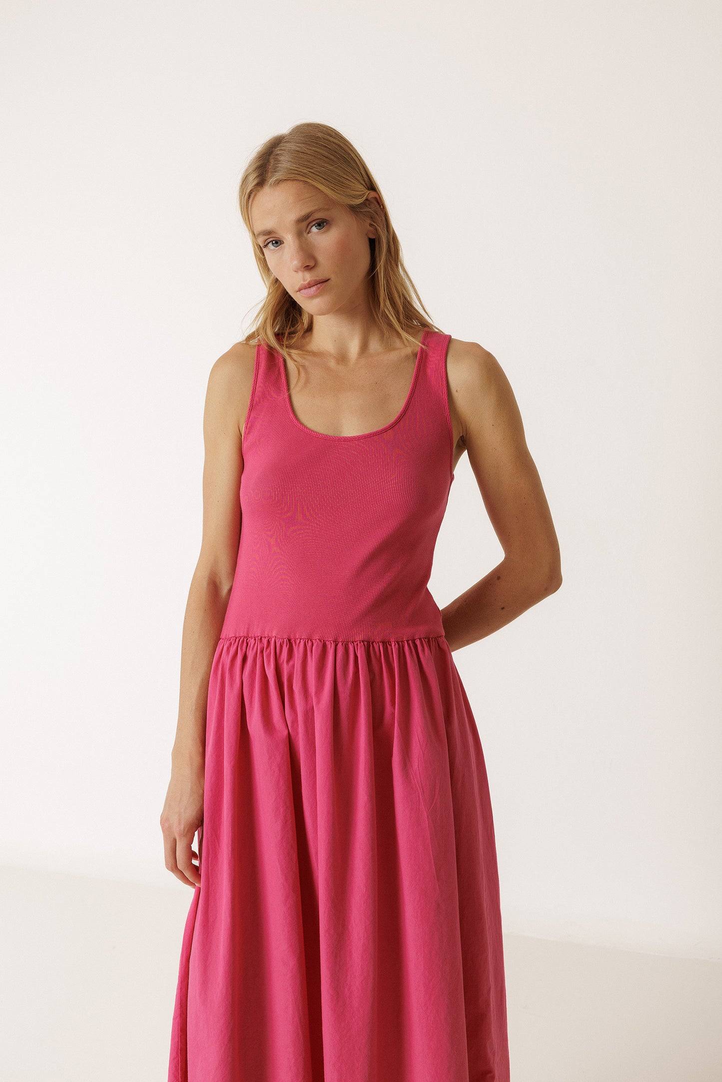 VESTIDO POPELÍN COMBINADO