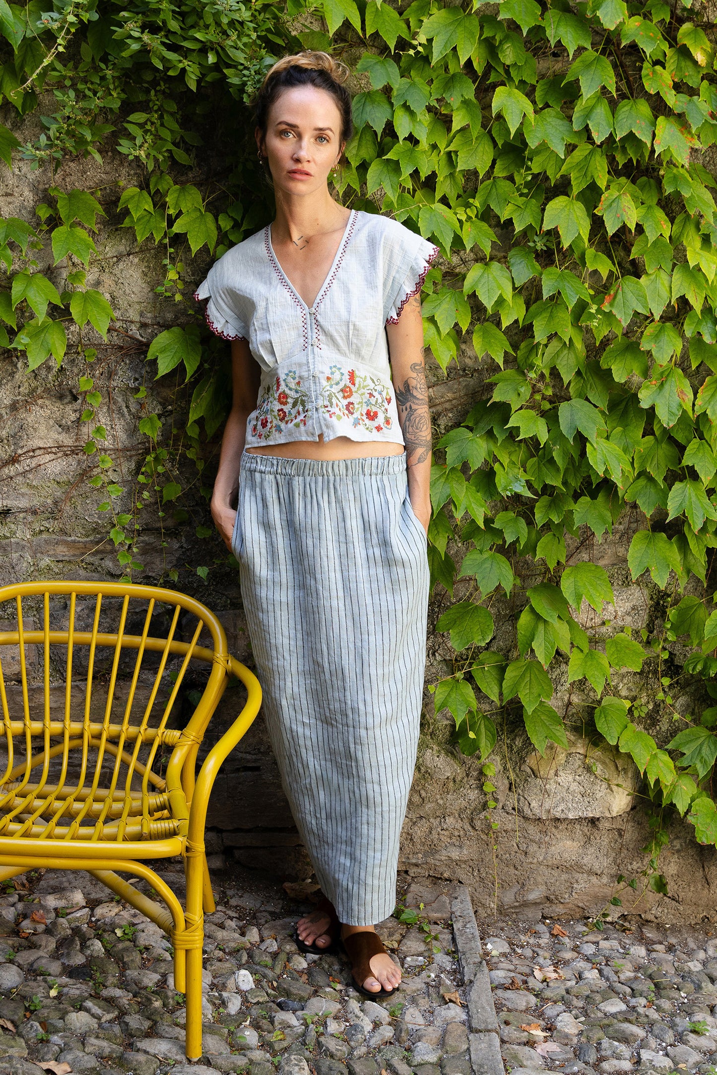 FALDA LINO RAYAS