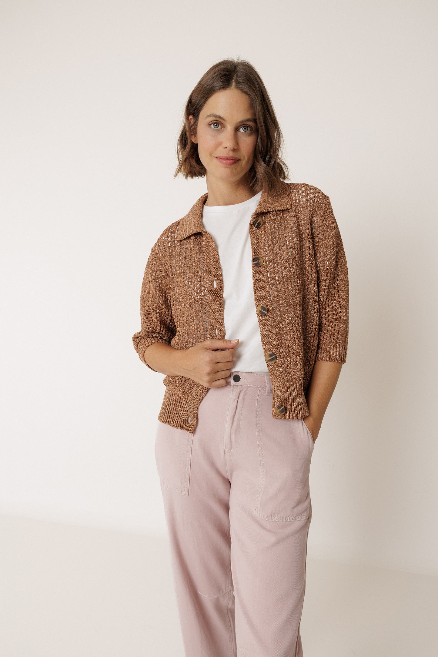 CHAQUETA PUNTO CALADO