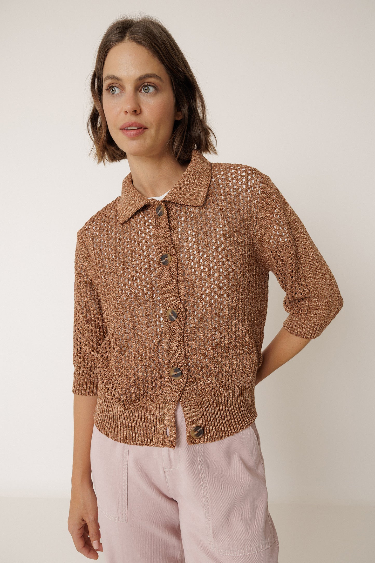 CHAQUETA PUNTO CALADO