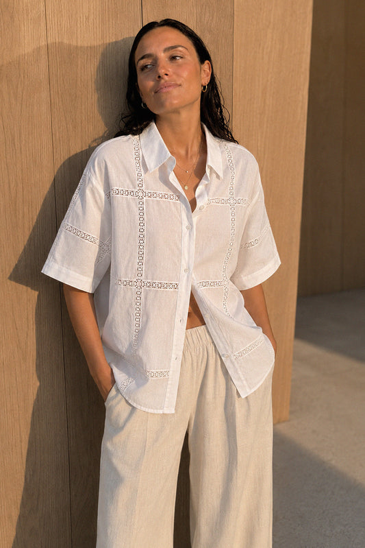 CAMISA POPELÍN CON PUNTILLAS 1