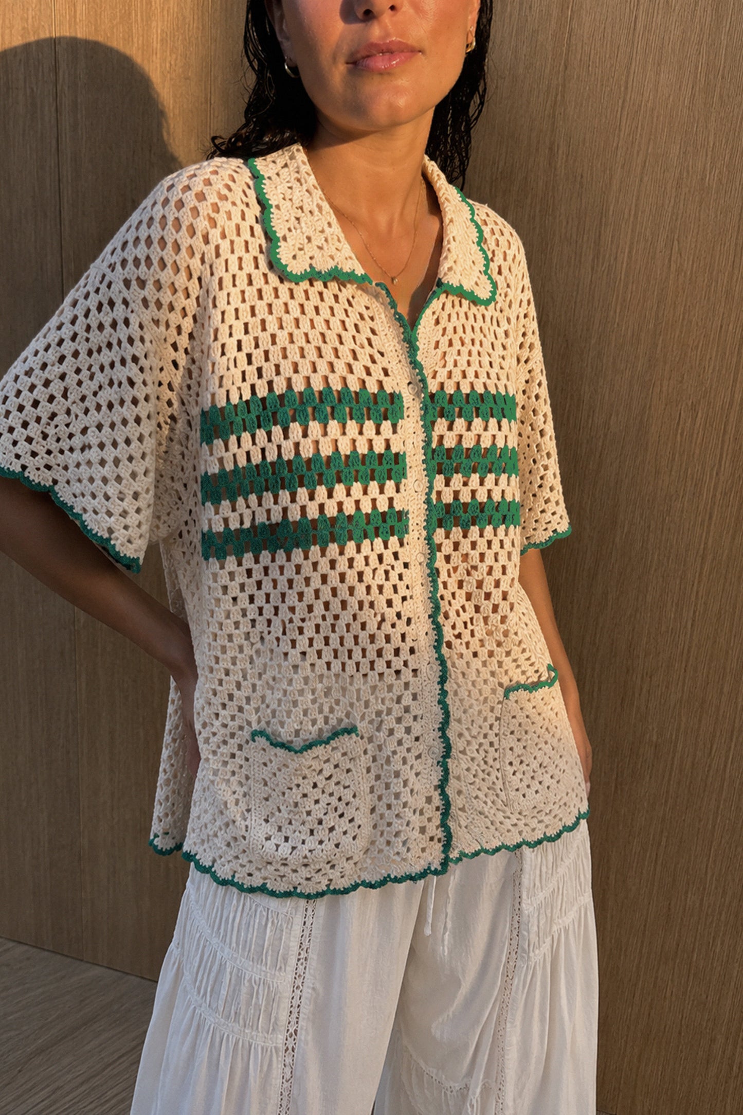 [CL] RETRO CROCHET SHIRT